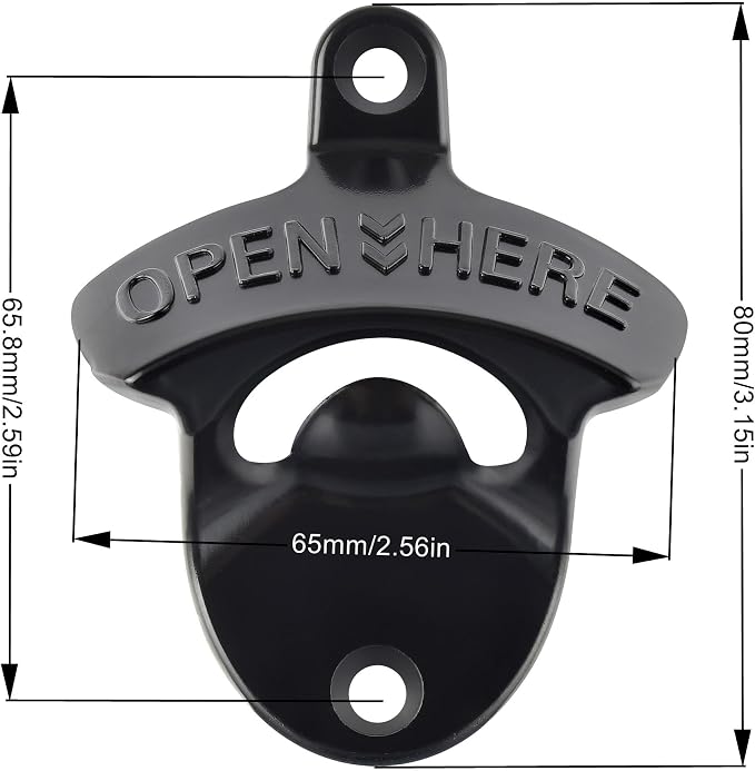 Black Beer Bottle Cap Opener Wall Mounted, Stainless Cooler Mounted Soda Top - Image 5