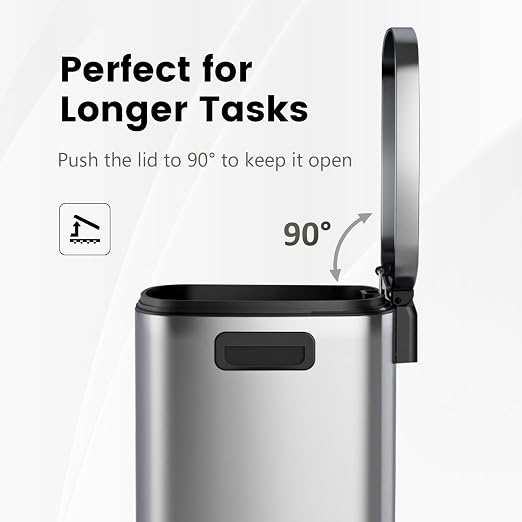 ELPHECO Kitchen Trash Can with Lid Soft Close, 13 Gallon / 50L Stainless Steel - Image 8