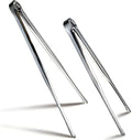 Stainless Steel Kitchen Tongs 2 Set, Non-Slip Serrated Tips, One-Piece Metal by Unknown