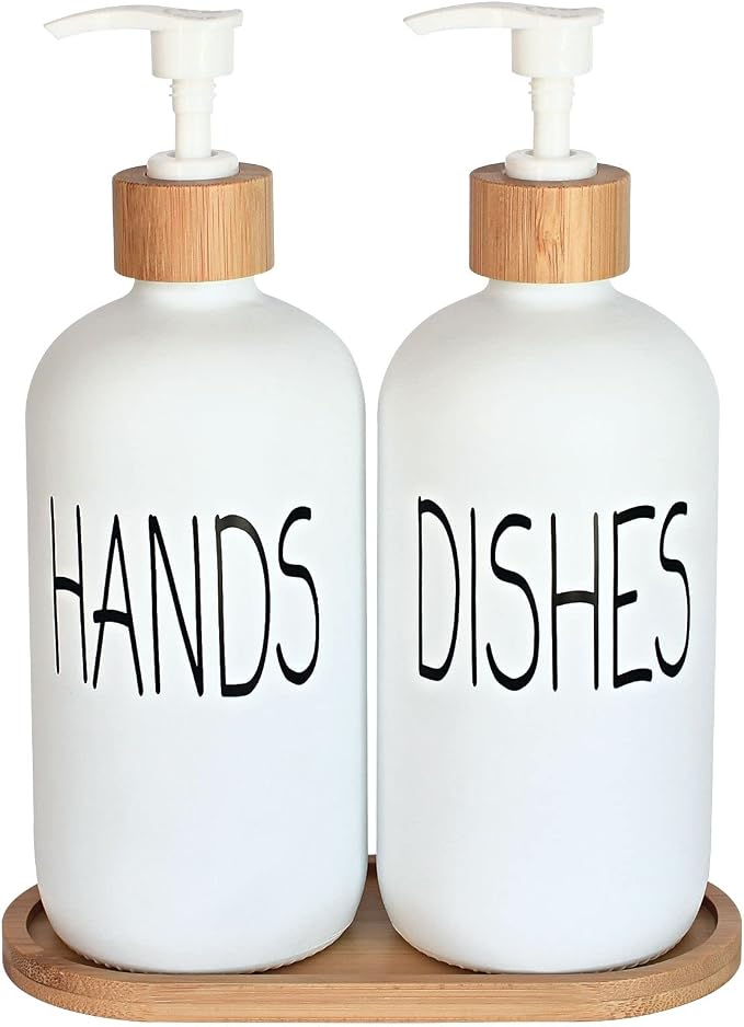 Glass Soap Dispenser Set by DIDROOM