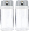 2 Pcs 2-in-1 Plastic Spice Containers, Leak-Proof Seasoning Dispensers for Oil, Soy Sauce, Vinegar, with Adjustable Pour Spouts, Transparent, Space-Saving Design, 180 ml Capacity