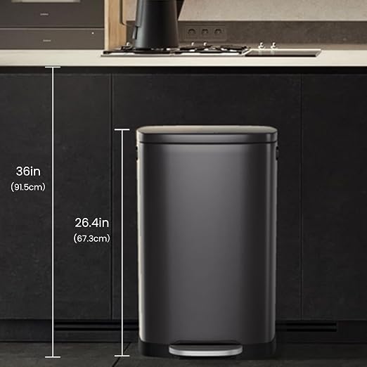 ELPHECO Kitchen Trash Can with Lid Soft Close, 13 Gallon / 50L Stainless Steel - Image 5