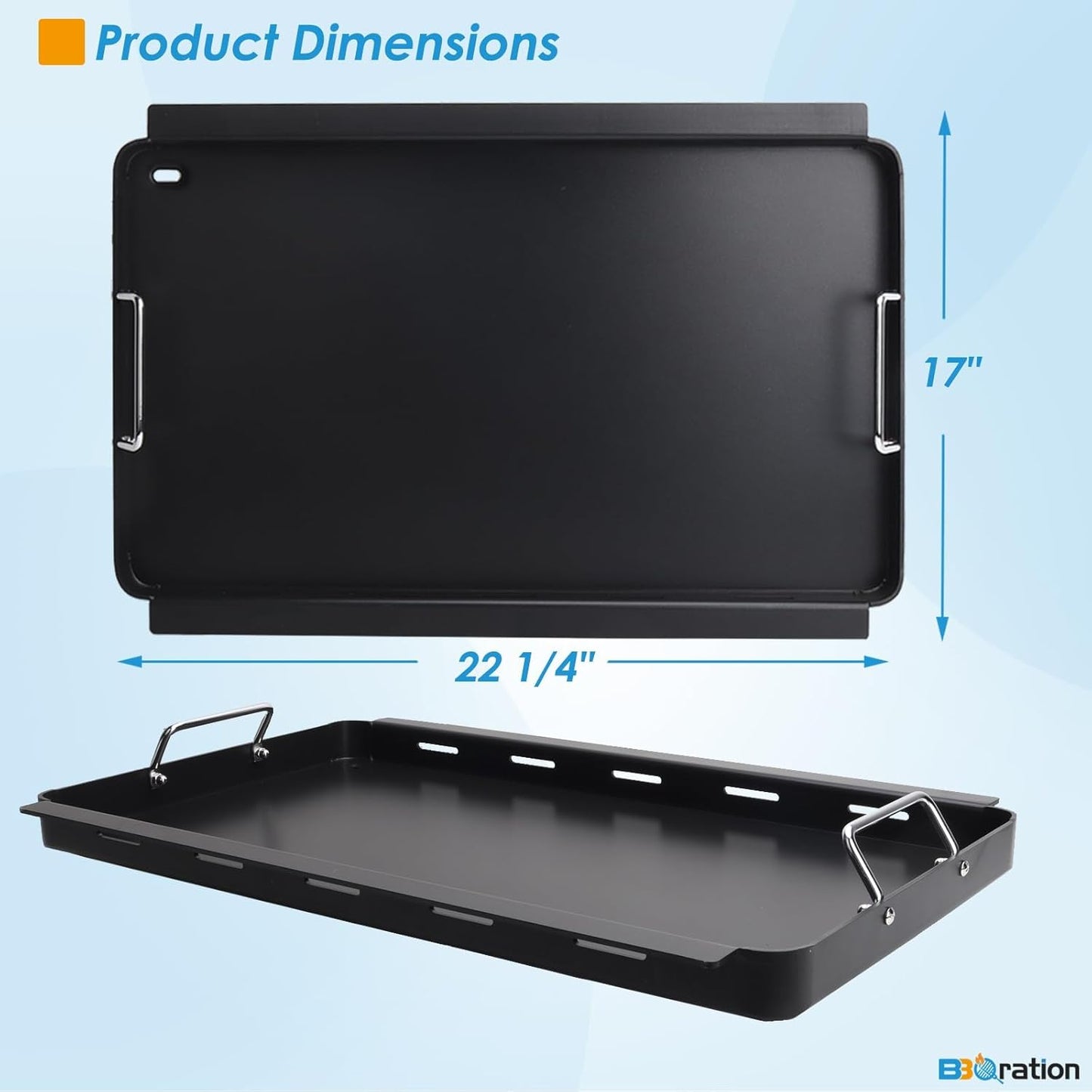 17" Griddle Insert Parts for Charbroil TRU Infrared 3 Burner 463242516 466242515 466242516 466242615 466242616 463355220 463342420 Grill Griddle Insert for Charbroil Grill Replacement Parts