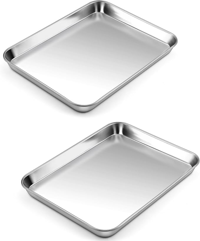 P&P CHEF 10.5 Inch Baking Cookie Sheet, Oven Pan Tray Stainless Steel Sheet Pan by PPCHEF