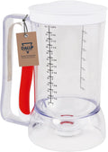 Kid Friendly Mess Free Pancake Cupcake Batter Dispenser Squeeze Handle for Precise Portion Control, Great for Waffles, Crepes | 4 Cup Capacity (White)