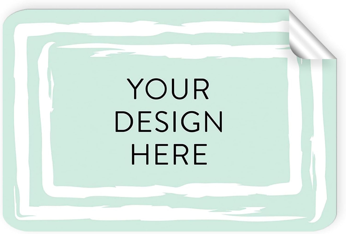 100 Custom Vinyl Stickers - Upload Your own Image, Text, Design, Logo - Personalized Logo Labels for Handmade, Packaging, Bottle, Jars, Candle, Brand Stickers (Mint, 4x2)