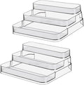 2pcs Acrylic Rack, No Assembly Clear 3 Tier Condiment Bottle Shelf Vanity by Zilphoba