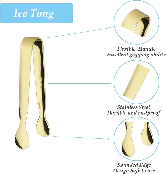12PCS Ice Tongs Mini Sugar Tong 4.25Inch Stainless Steel Small Serving Tongs - Image 3