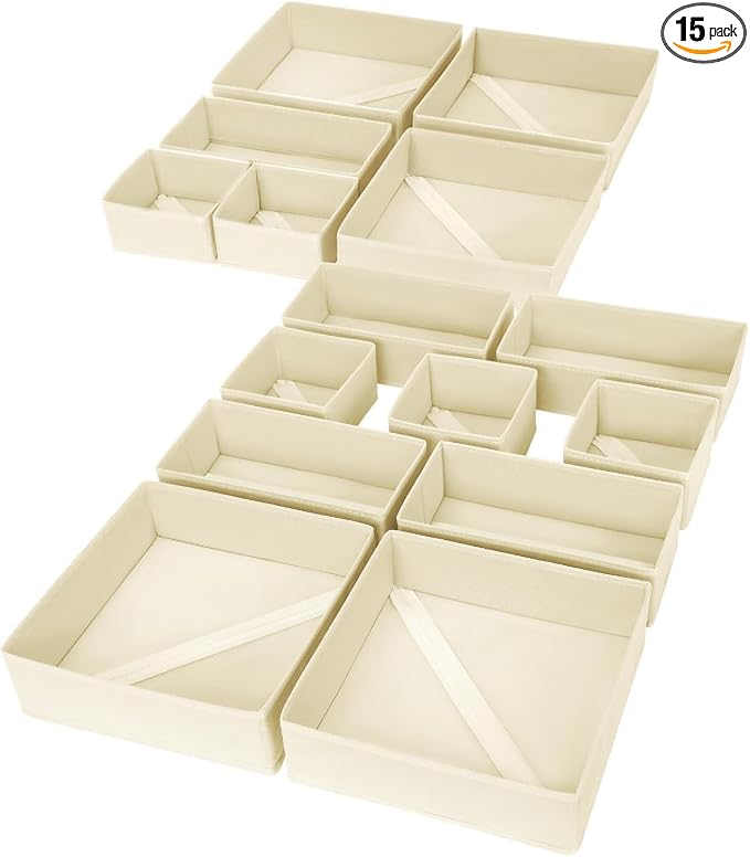 DIMJ Drawer Organizer Clothes, 15 Pack Dresser Organizer, Foldable Closet by DiMJ