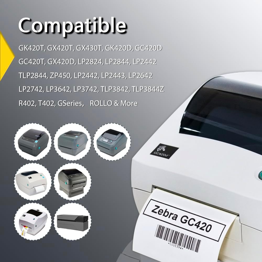 BETCKEY - 4" x 1" Multipurpose Labels Compatible with Zebra & Rollo Label Printer,Premium Adhesive & Perforated[Orange, 6 Rolls, 8250 Labels]