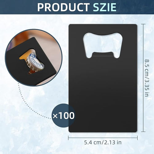 100 Pcs Stainless Steel Metal Card Beer Bottle Openers, DIY Bottle Opener - Image 2