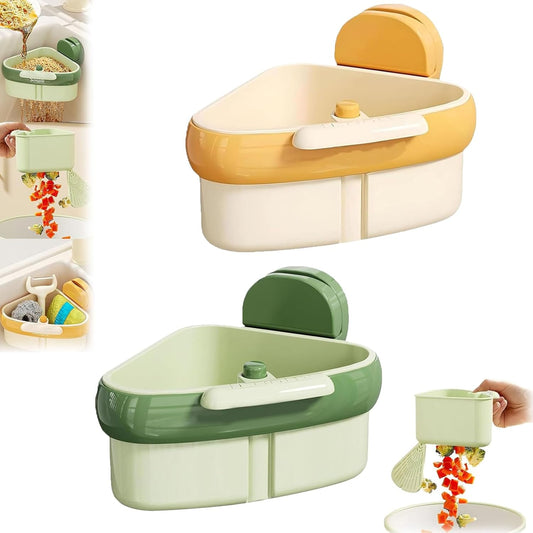 Suction Cup Sink Corner Rack, Sink Strainer Basket, 2025 New Upgraded Suction Cup Press Sink Drainer Basket, Press Automatic Dumping Sinks Strainer Basket (2pcs-c)