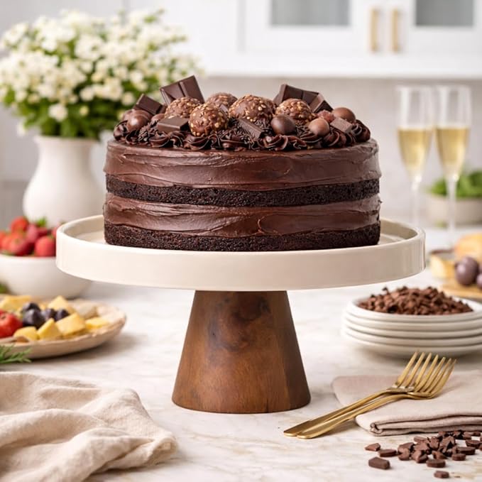 Gibson Elite 10.7-Inch Stoneware Cake Stand - Image 2
