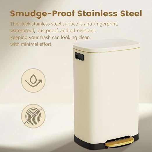 ELPHECO Kitchen Trash Can with Lid Soft Close, 13 Gallon / 50L Stainless Steel - Image 4