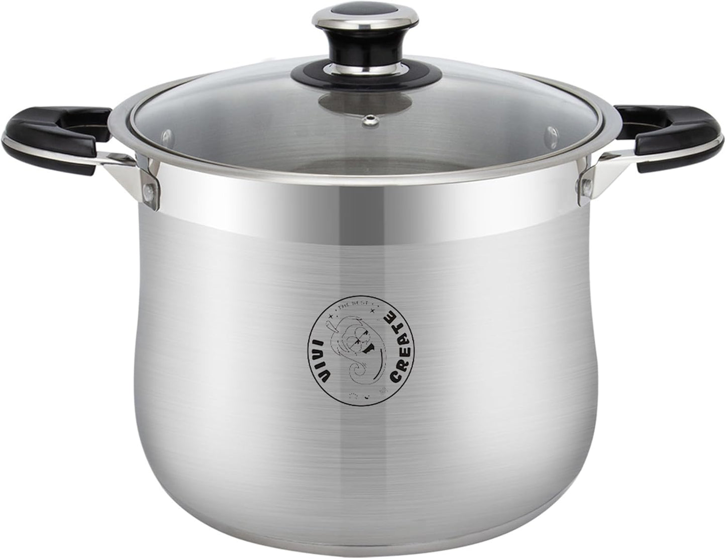 Vivicreate Stainless Steel Stock Pot with Lid for Induction Cooking Boiling Pasta Stew Soup Large Capacity Cookware with Handles for Kitchen Spaghetti Olla Olla de Acero Inoxidable (14.5 QT)