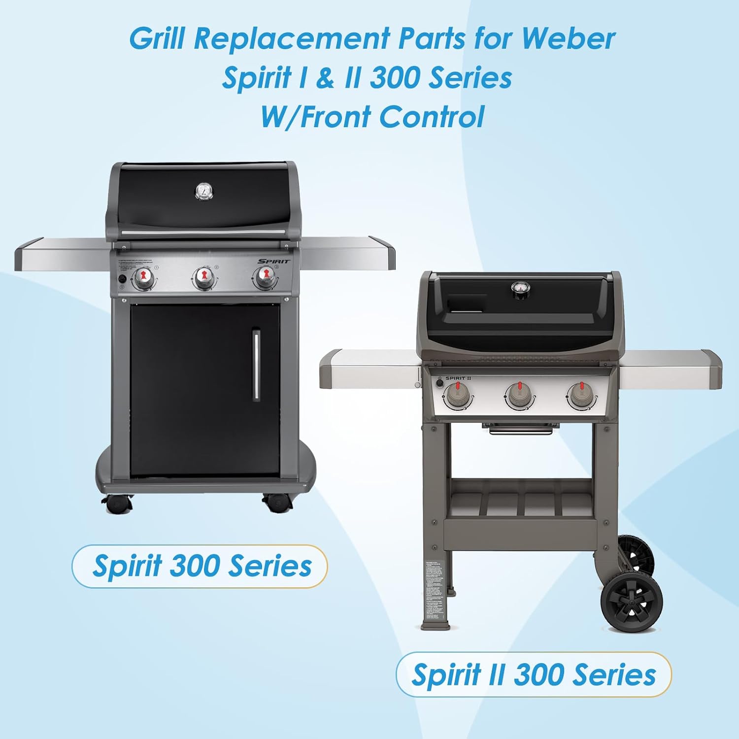 7526 7527 17.5" Grill Grates Replacement for Weber Spirit II 300 Series, for Weber Spirit 300 Grill Grates, Spirit 700, Genesis Silver/Gold/Platinum B/C, Genesis 1000-5000