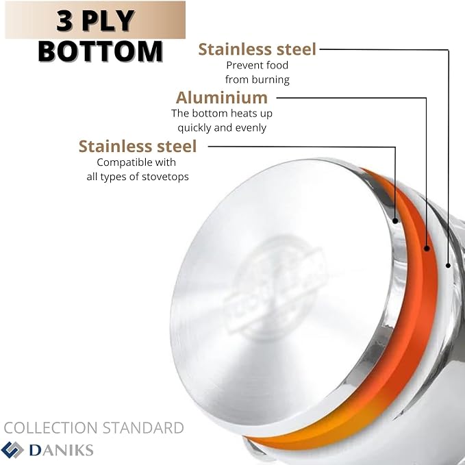 Daniks Standard 7 Quart Stainless Steel Stock Pot - Image 7