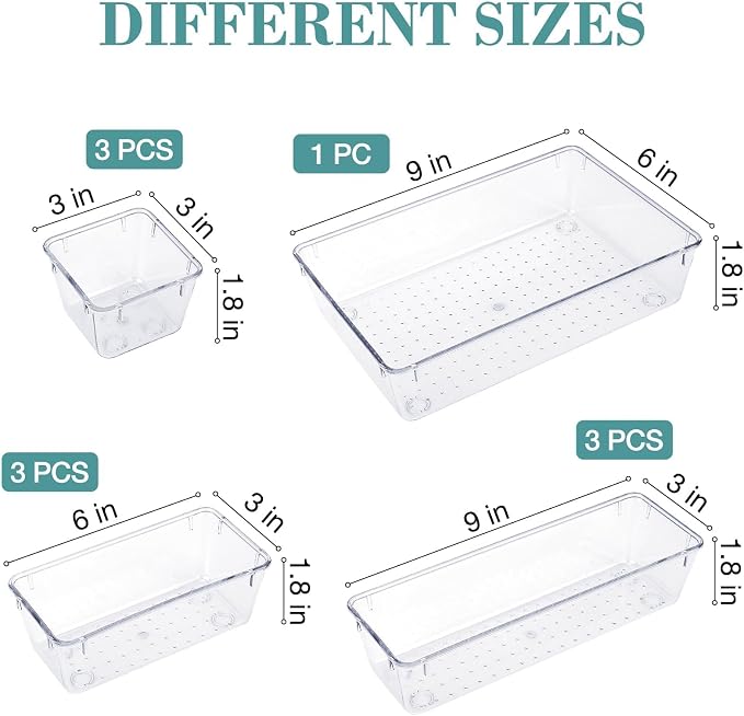 StorMiracle 10 PCS Drawer Organizer Set, 4 Varied Size Bathroom and kitchen - Image 2