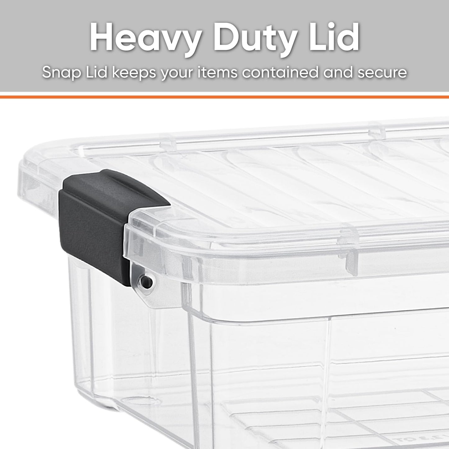 Superio Storage Bins with Lids- 4 Pack, 7.4 Qt Clear Boxes for Organizing, Stackable Plastic Containers- BPA Free, Non-Toxic, Odor Free, Organizer for Home, Office, Dorm