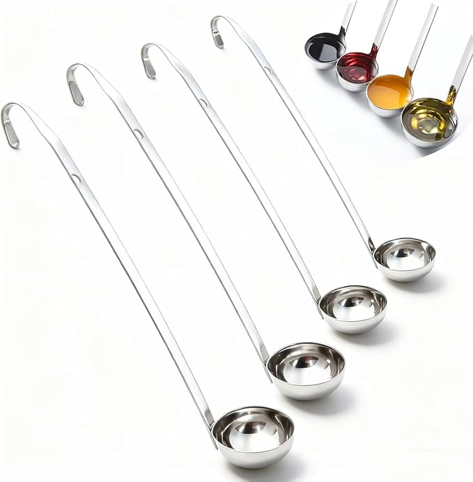 Markeny 4 Pieces Stainless Steel Soup Ladle Metal Handle Ladle by Markeny