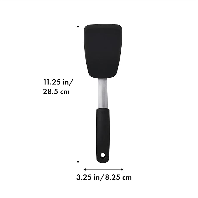 OXO Good Grips Small Silicone Flexible Turner Black & Good Grips Silicone - Image 6