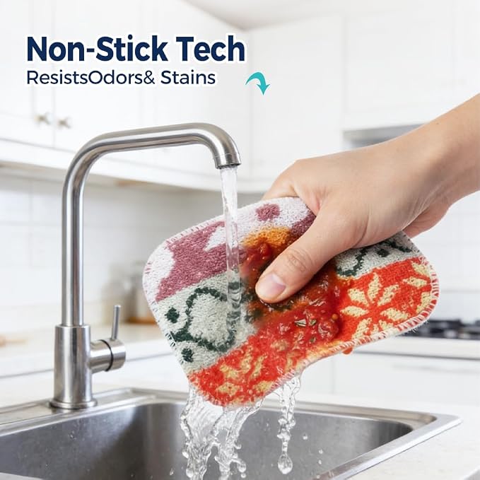 Amarelle GEN II Reusable Dish Scrubbers, Dual-Sided Heavy Duty Scouring Pads - Image 8