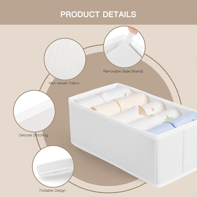 Criusia Drawer Organizer Clothes, 10 Pack Dresser Organizer - Image 4