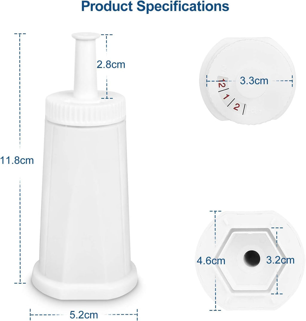 Filter - Replacement Water Filter Compatible with Breville Sage Claro Swiss For Oracle, Barista & Bambino - Compare to Part #BES008WHT0NUC1.(Pack of 2) (2) (2)
