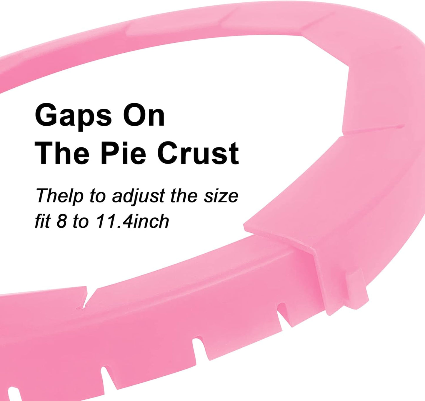 2 Pack Adjustable Silicone Pie Crust Shield - BPA-free Pie Crust Protector Cover Kitchen Tool - Fit 8-10.7 Inch Pies - Dishwasher Safe (Pink)