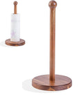 14" Acacia Wooden Paper Towel Holder, 6.7" Large Heavy Base Wooden Kitchen by MediterraneanFoodExperience