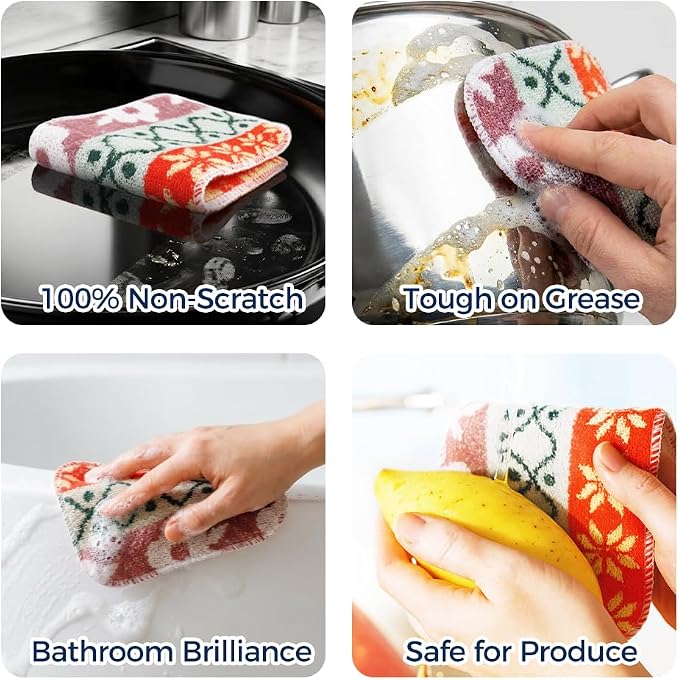 Amarelle GEN II Reusable Dish Scrubbers, Dual-Sided Heavy Duty Scouring Pads - Image 4