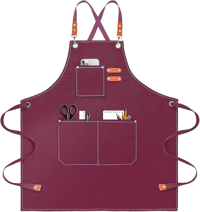OUNLEN Chef Apron for Men Women Canvas Aprons by OUNLENAPRON