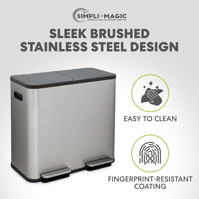 SIMPLI-Magic 21 Gallon Dual Compartment Kitchen Trash Can - Image 8