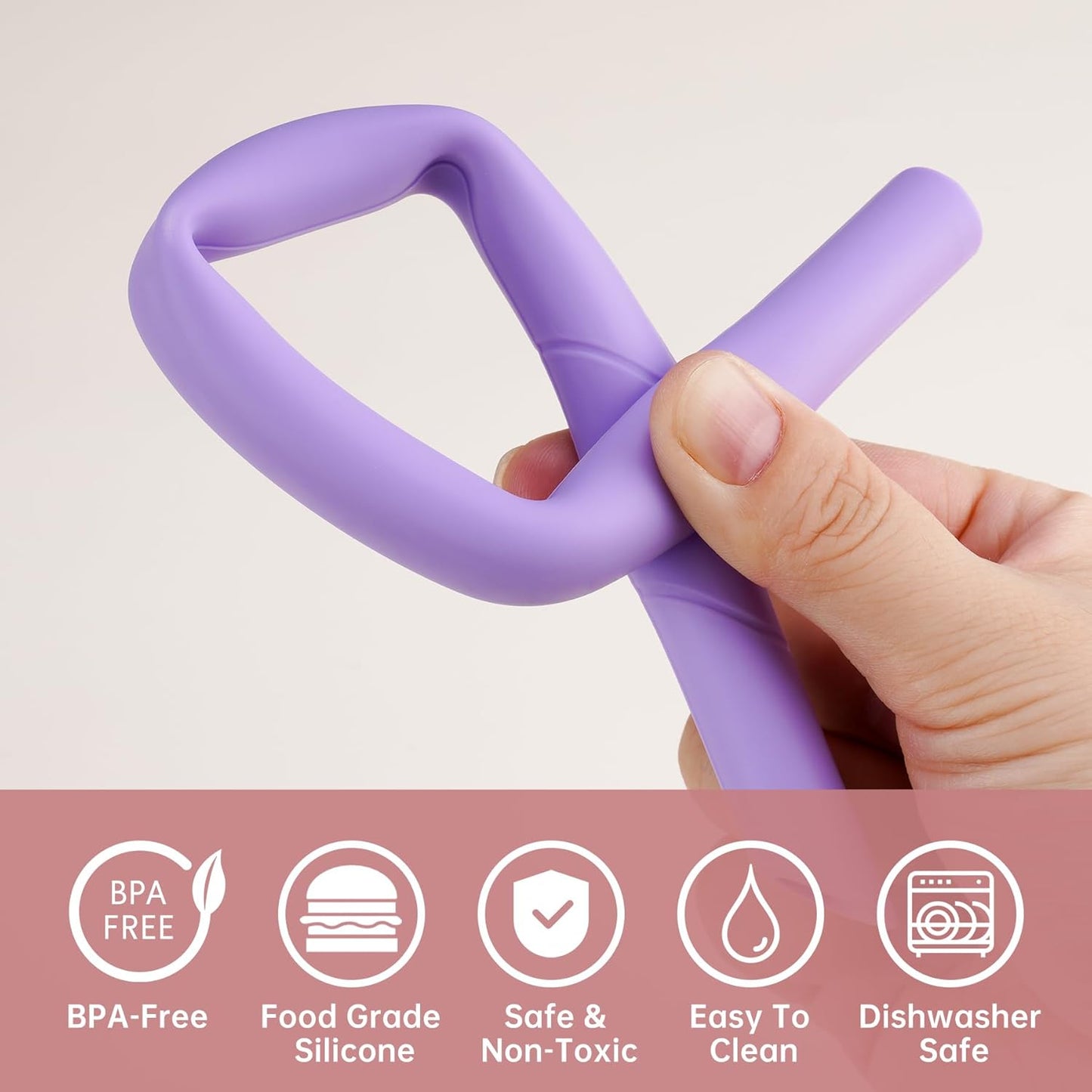 NiHome 6-Pack Extra Wide Reusable Bent Silicone Straws for Boba, Smoothies, Bubble Tea, Bent Straws Eco-Friendly & Colorful for Thick Drinks, Child-Safe, Customizable Length, 2 Brushes Easy Cleaning