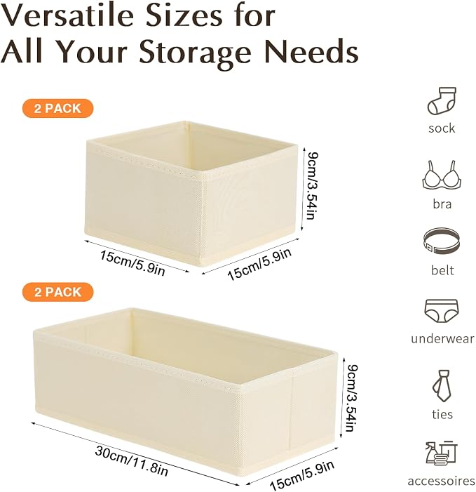 DIMJ Drawer Organizers Clothes, Dresser Organizer Bins - Image 2
