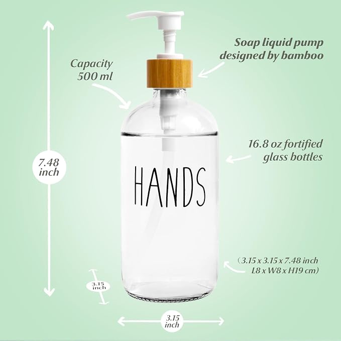 LOOCHICA Clear Glass Soap Bottle - Image 3