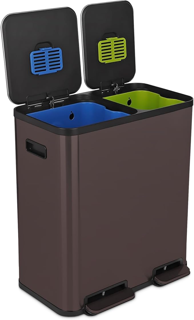 SIMPLI-Magic 18.5 Gallon Dual Compartment Kitchen Trash Can by Simpli-Magic