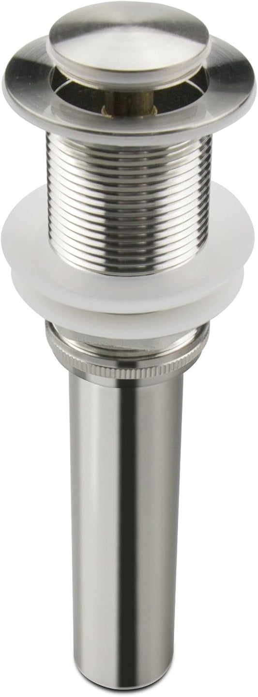 Bathroom Sink Drain,Drain Stopper Bathroom Sink Without Overflow,Pop Up Drain Strainer,Stainless Steel Brushed Nickel