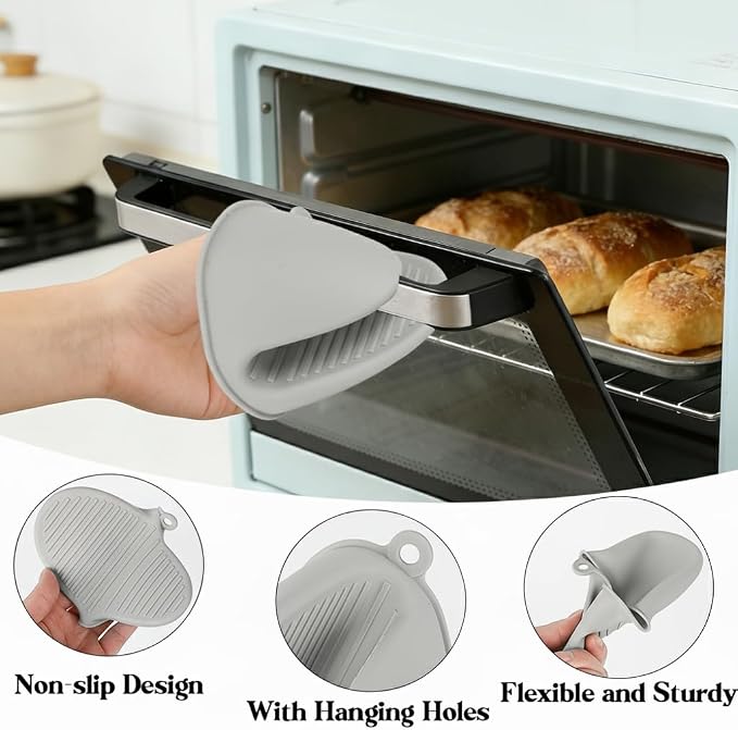 4 PCS Silicone Oven Mitts Heat Resistant Mini Oven Gloves - Image 4