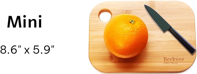 2 PCs Berkvee Small FSC-CERTIFIED Bamboo Wood Cutting Board Set – Mini - Image 6