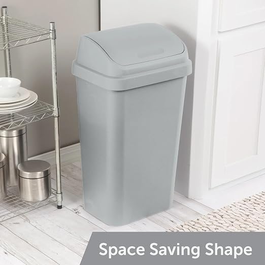 Kitchen Trash Can, 13 Gallon Plastic Garbage Bin - Image 4