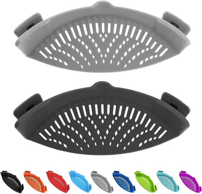 Clip on Kitchen Food Strainer for Spaghetti, Vegetables. Silicone Kitchen Food by Qiunizadila