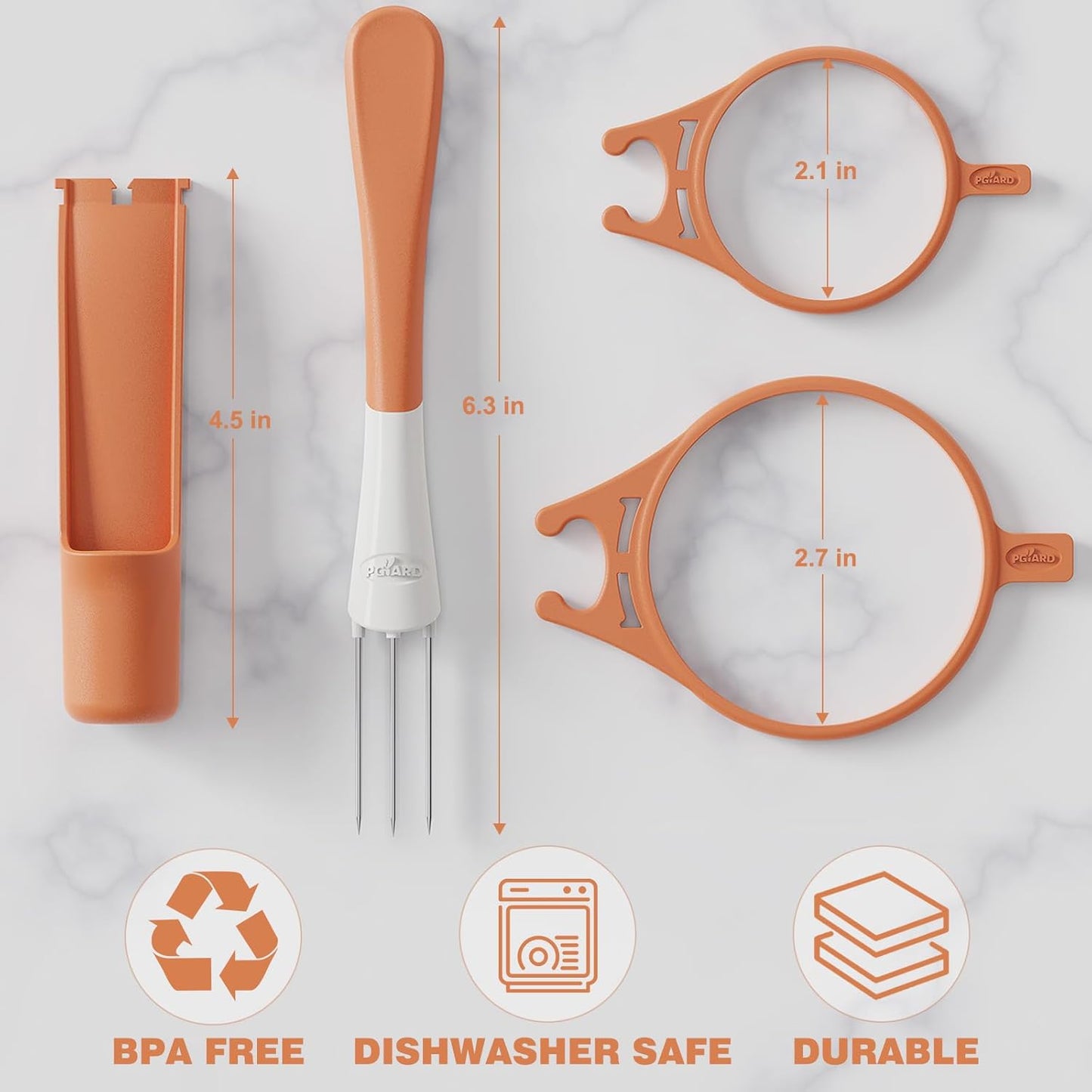 2 Pack Pickle Fork Pickle Grabber Tool-Pickle Picker for the jar, Kitchen Gadgets Pickle Gifts Suitable for Olives Orange