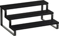 Giikin 3 Tier Spice Rack, Cabinet Organizer Shelf, Wooden Spice Rack for Countertop, Kitchen Counter Storage Shelves Cupcake Stand Holder Display Stand, Black