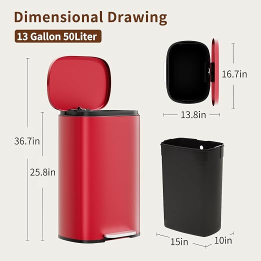 PayLessHere Stainless Steel Trash Can - Image 7