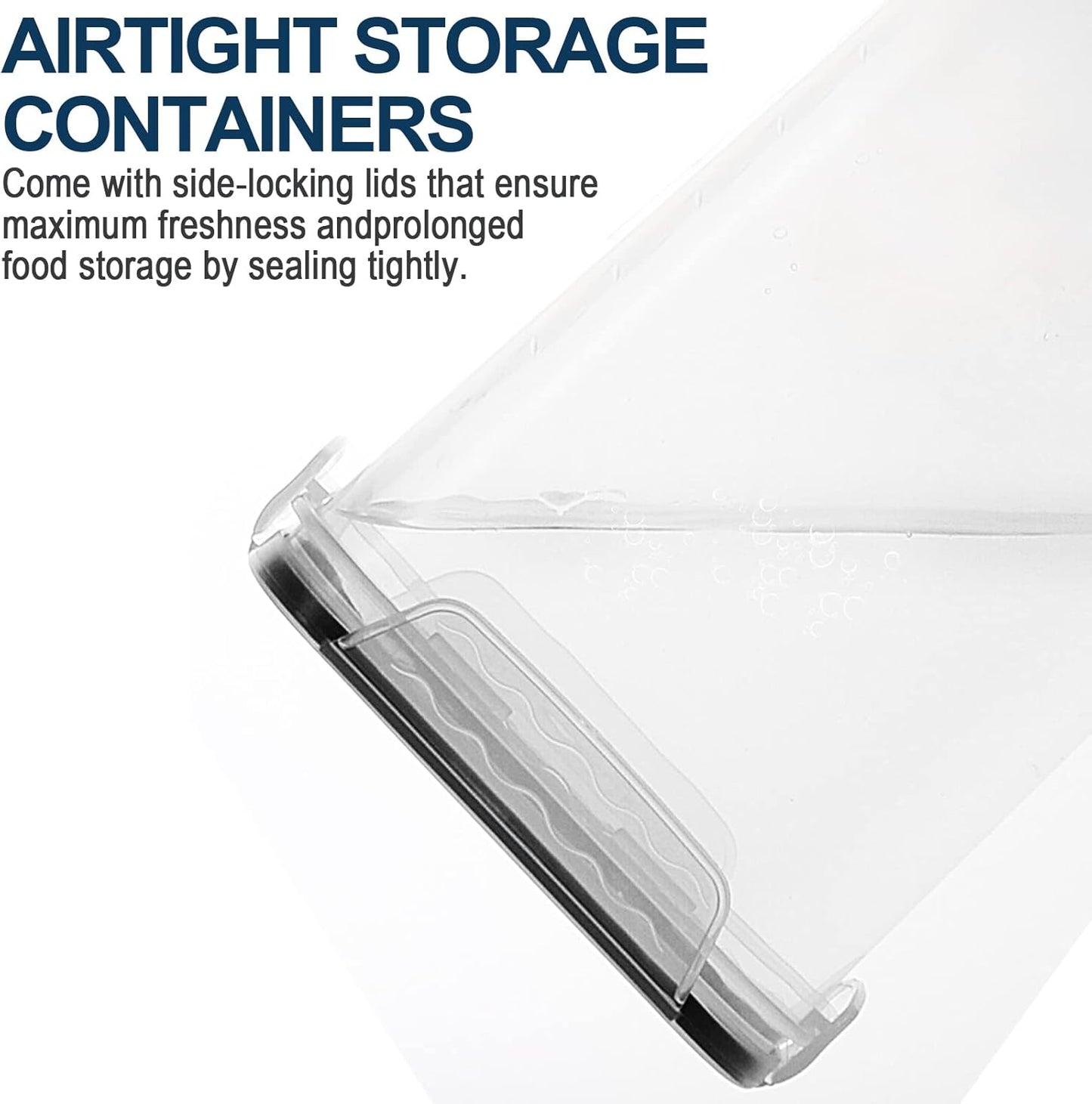 M MCIRCO Extra Large 7qt / 6.5L/220oz Tall Food Storage Containers, WIDE & DEEP, 4-Piece Plastic Airtight Kitchen Pantry Storage Containers for Flour, Sugar, with 4 Measuring Cups,20 Labels