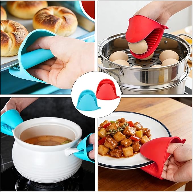 4 PCS Silicone Oven Mitts Heat Resistant Mini Oven Gloves - Image 7