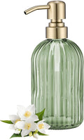 16Oz Green Glass Soap Dispenser by LEETCPHOME