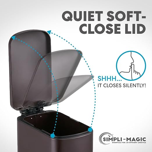 SIMPLI-Magic 6L/1.6G Stainless Steel Bathroom Trash Can - Image 4