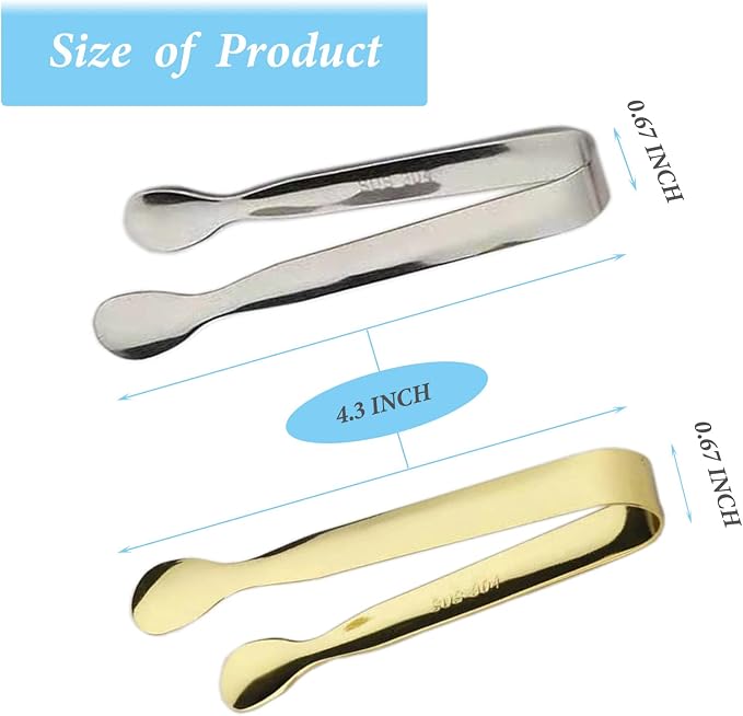 6PCS Ice Tongs Mini Sugar Tongs 4.25Inch Tong - Image 2